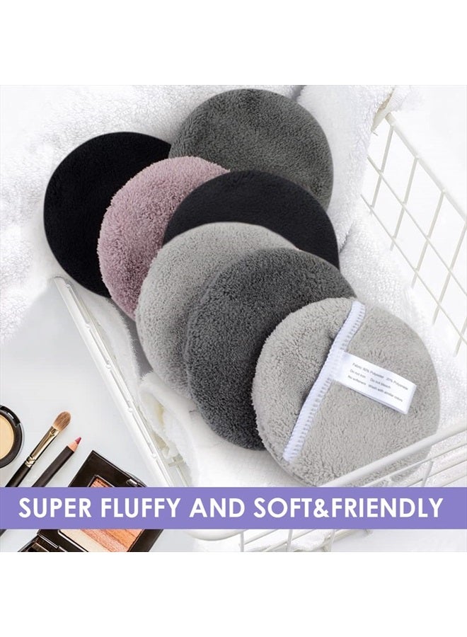 SUNLAND Reusable Makeup Remover Pads for Face,Eyes,Lips Microfiber Face Cleansing Gloves Washable Makeup Remover Cloth with Laundry Bag Rounds Pads - Image 3