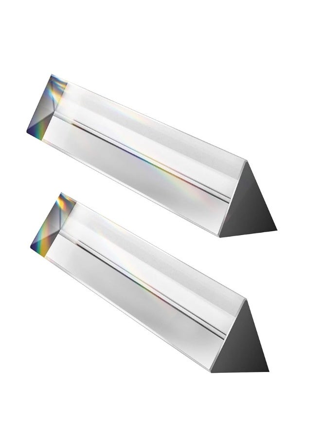 Young4us 2 Pack 6inch Crystal Optical Glass Triangular Prism for Photography Kids Science Teaching Light Spectrum Physics and Taking Photos Pictures Set of 2 150mm - Image 4