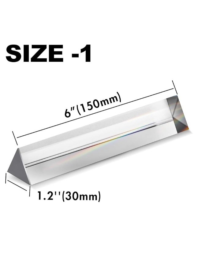 Young4us 2 Pack 6inch Crystal Optical Glass Triangular Prism for Photography Kids Science Teaching Light Spectrum Physics and Taking Photos Pictures Set of 2 150mm - Image 5