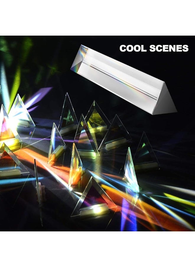 Young4us 2 Pack 6inch Crystal Optical Glass Triangular Prism for Photography Kids Science Teaching Light Spectrum Physics and Taking Photos Pictures Set of 2 150mm - Image 2