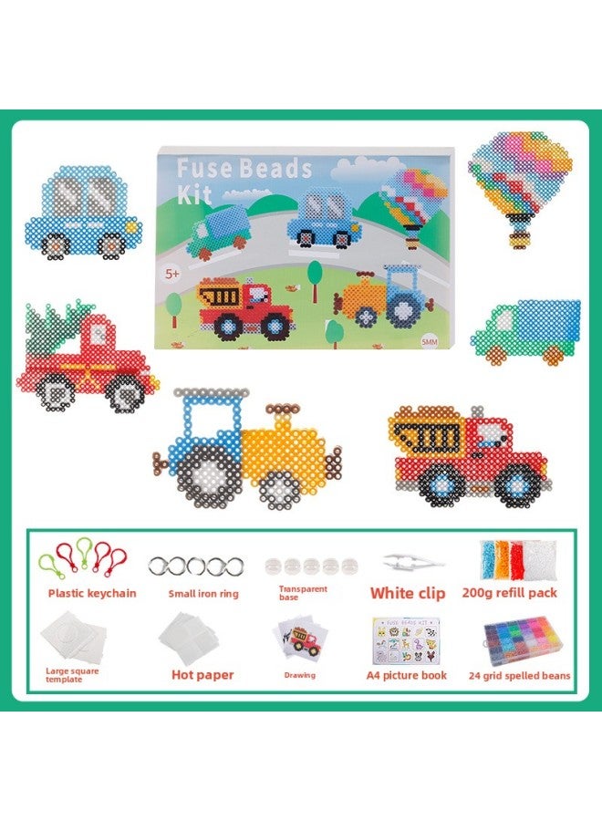 Pea Diy Handmade Creative Robot Children's Educational Toys Pea 24 Box Gift Set-Color:Vehicle Series - Image 1