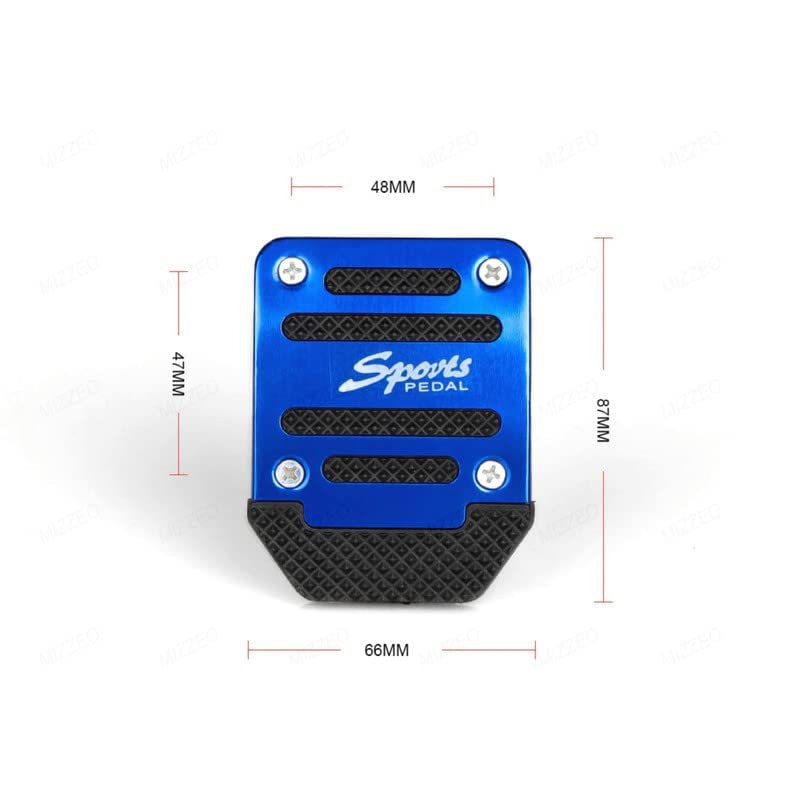 MIZZEO Vehicle Sports Accelerator Brake Clutch Pedal Cover (Pack of 3) Blue Compatible with Nissan Micra (Type-I) 2010-2013 - Image 5
