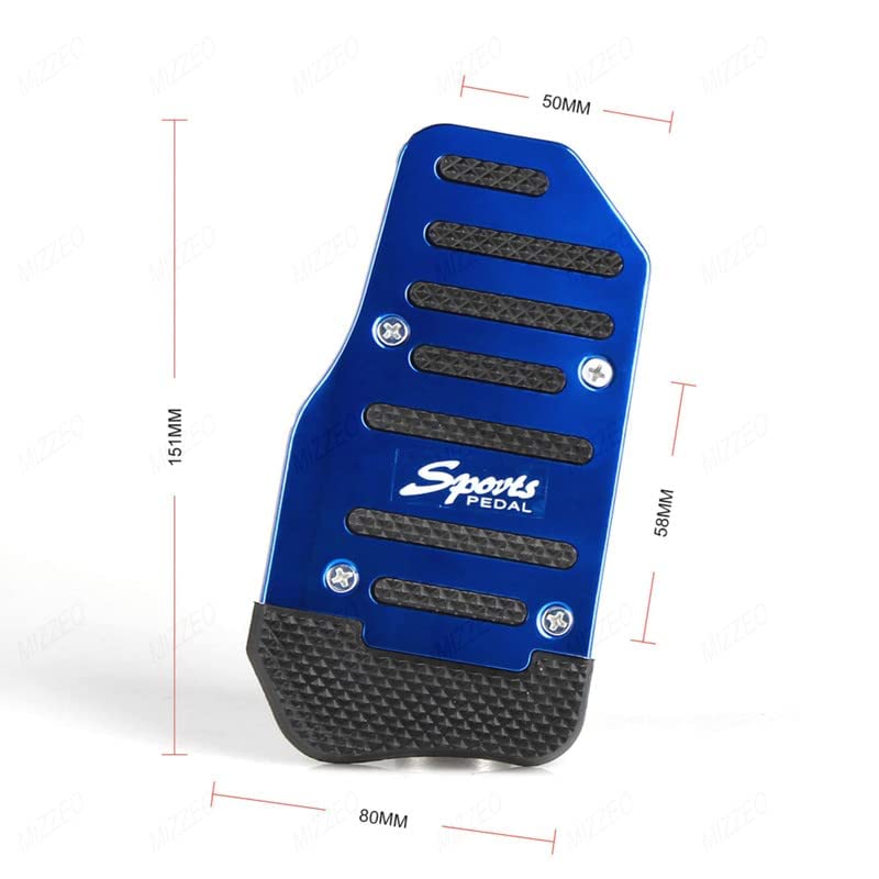 MIZZEO Vehicle Sports Accelerator Brake Clutch Pedal Cover (Pack of 3) Blue Compatible with Nissan Micra (Type-I) 2010-2013 - Image 3