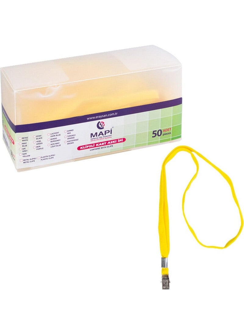 MAPi - Metal Clip Card Hanger Rope Yellow 50 Pcs - Image 1
