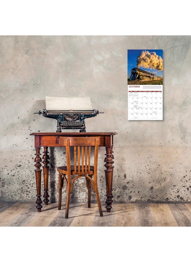 Ziga Media - Steam Trains Wall Calendar 2025, Monthly January-December 12'' X 12" - Image 1