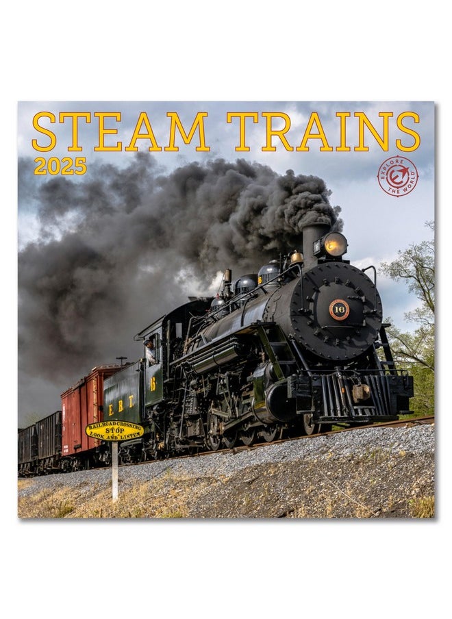 Ziga Media - Steam Trains Wall Calendar 2025, Monthly January-December 12'' X 12" - Image 1