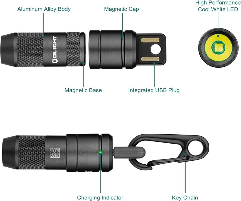 OLIGHT IMINI 2 Tiny Keychain Torch 50 Lumens Rechargeable Quick-Release Keychain Flashlight (Black) - Image 3