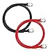 Nicholaus 6AWG 197Inch 50cm Battery Cable Set 1 Positive 1 Negative 516 M8 SC25 Large Terminals 6 Gauge Pure Copper Battery Cables Inverter Cable for Car Solar Marine Lawn Mower - Image 2