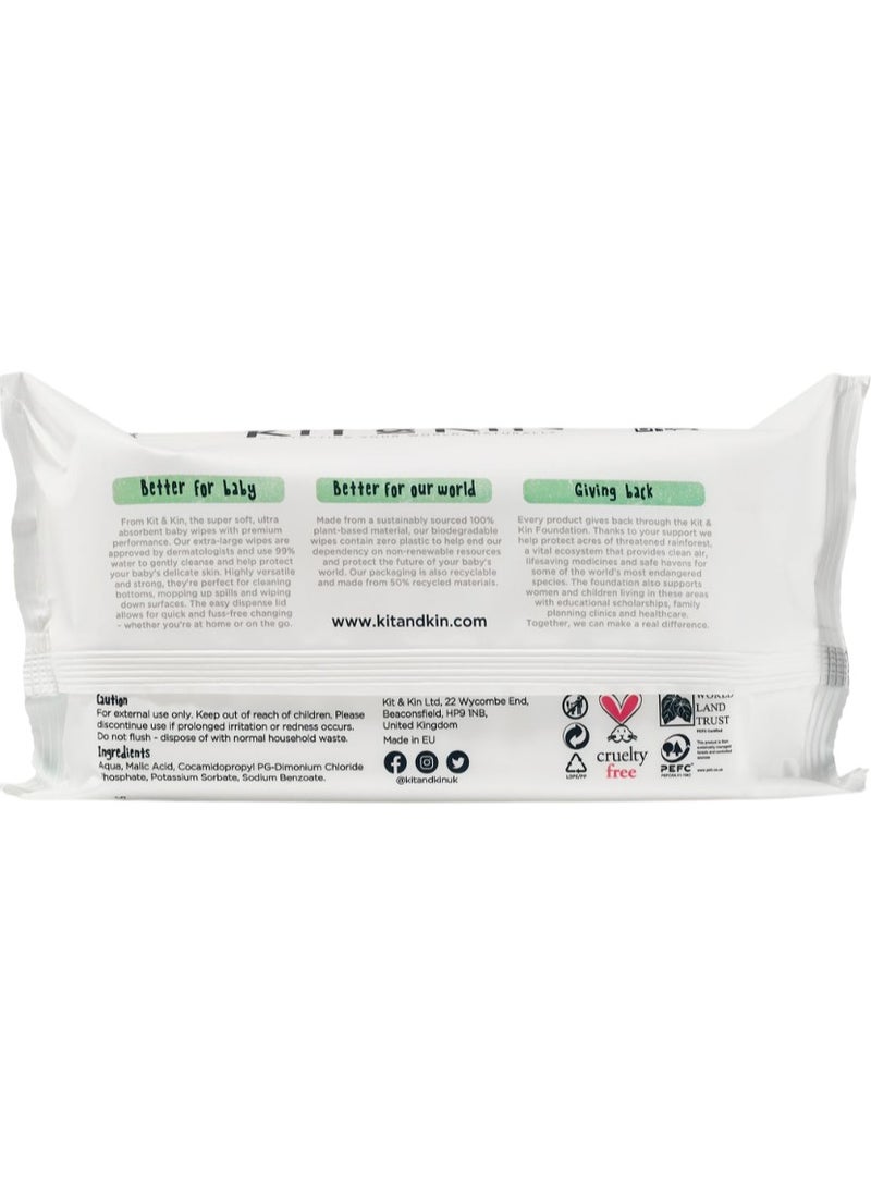 Kit & Kin Biodegradable Baby Wipes 10 x 60 Wipes - Image 3