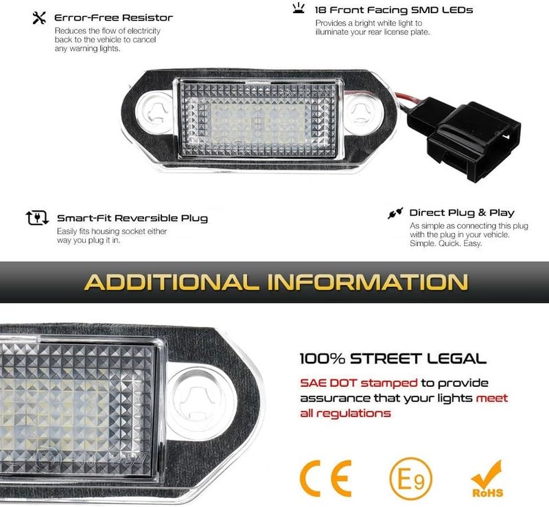 DEMULAX LED Car License Plate Light Bulbs - Image 5