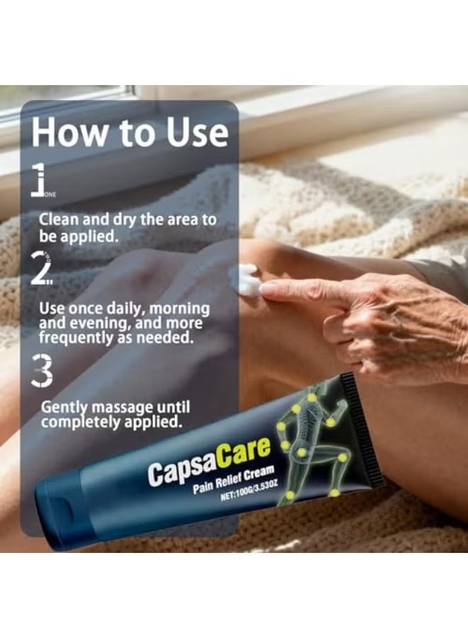 NOVA Capsacare Neuropathy Relief Cream | Nerve Relief Cream with Capsaicin, Arnica, Menthol, and Glucosamine | Relieve Discomfort in Muscles and Joints | Suitable for Feet, Hands, Legs, and Waist 100g (1) - Image 4