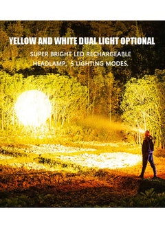 SMILING SHARK Super Bright LED Rechargeable Headlamp, Zoomable Head lamp with Induction Switch and 5 Lighting Modes, IP6 Outdoors Flashlight Spotlight (Blue)  - Image 4