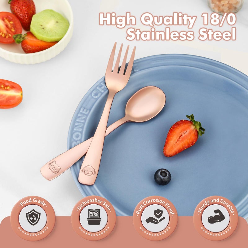 Drkio Stainless Steel Toddler Utensils Set - 6 Pieces Kids Silverware Set Children Safe Food Grade Small Forks And Spoons Dishwasher Safe Mirror Polished - Image 4