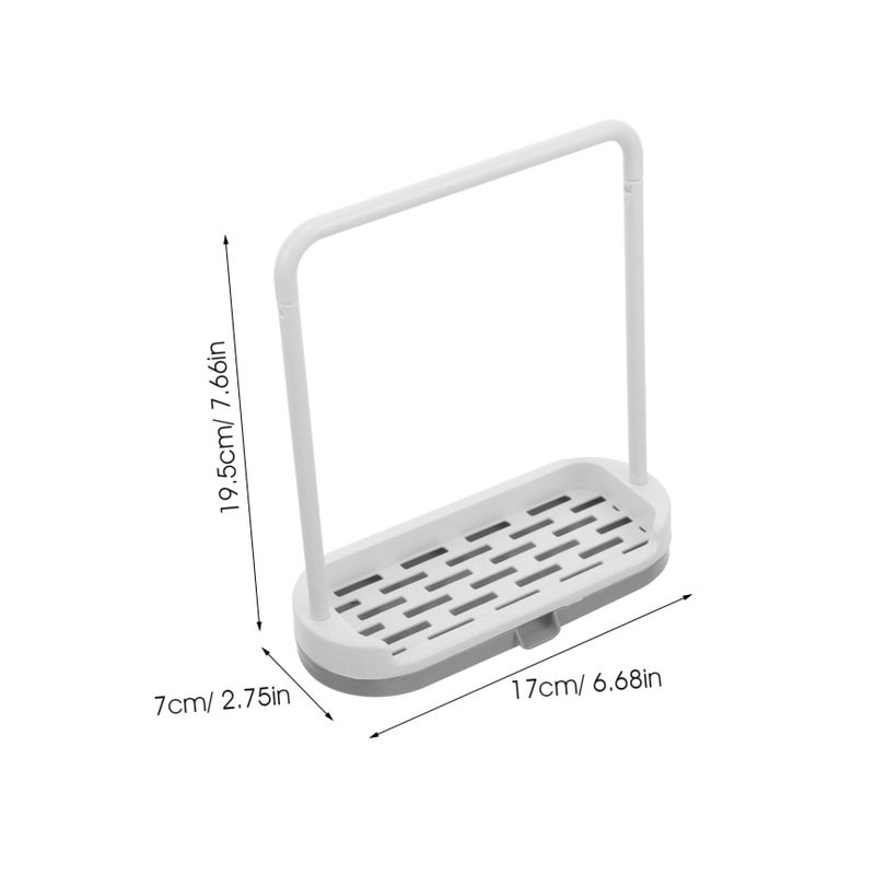 Removable Plastic Soap Rack Kitchen Countertop Organizer Grey Lightweight Stable Base for Towels Sponge - Image 3