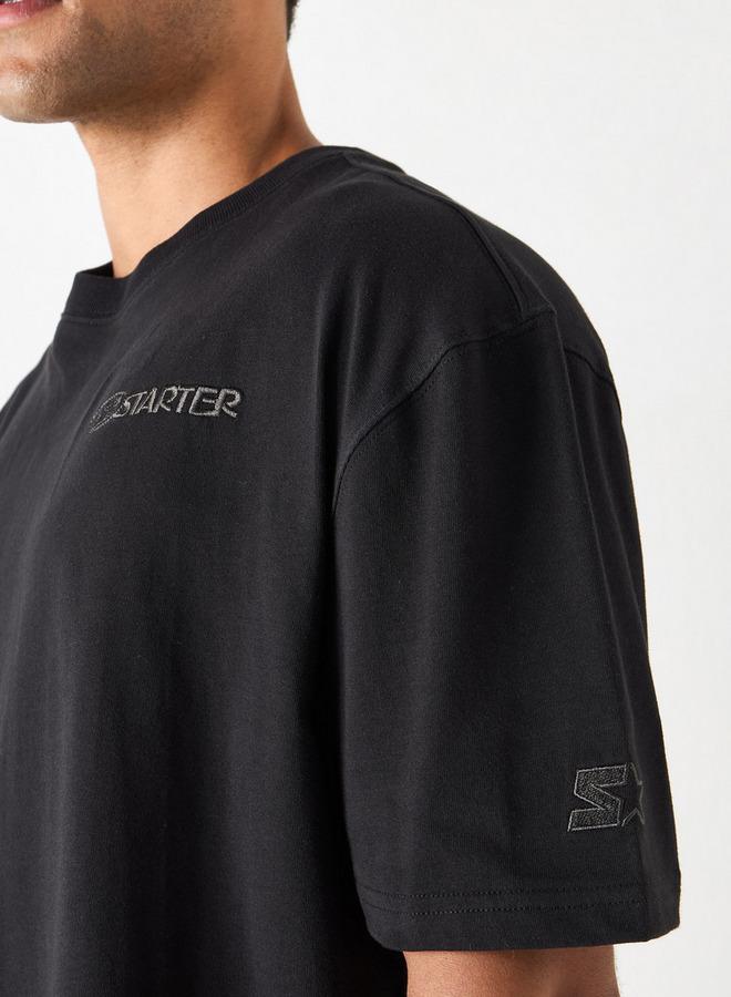 Starter Embroidered Crew Neck T-shirt with Short Sleeves - Image 4