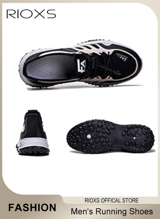 RIOXS Men's Fashion Running Shoes Casual Athletic Workout Sneakers Breathable Mesh Sports Shoes For Jogging Walking, Mens Athlesiure Trainers  - Image 1