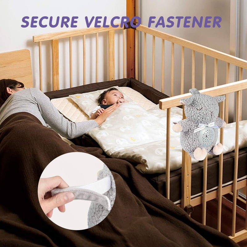 BEREST Baby Sleep Soother with Projector Night Light & Auto-Off Timer, Musical Sheep Plush Toy with White Noise, Heartbeat, Shushing, Lullabies for Newborns, Infants Shower Gift - Image 5