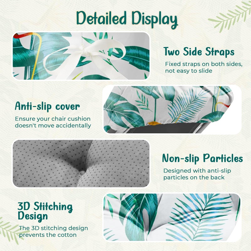 Uthem Outdoor Chaise Lounge Chair Cushion 75.1 x 22.8 x 4.7 Inches 100% Waterproof Replacement Cotton Patio Pool Lounge Chair Cushion for Outdoor Furniture with Ties, Yellow-Green Leaf - Image 4