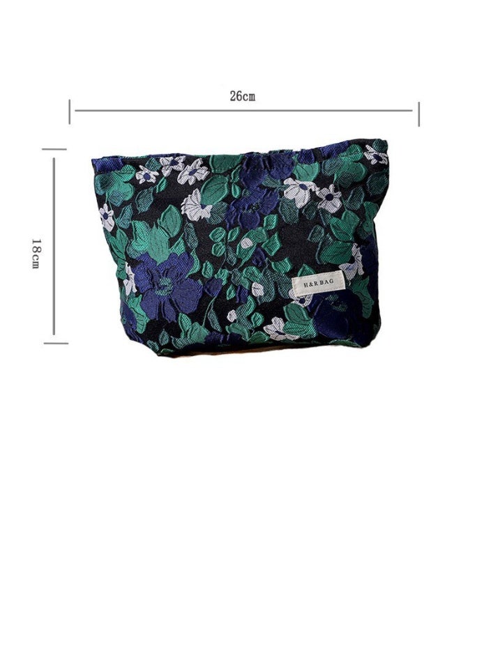 حقيبة مستحضرات تجميل مطبوعة بسحاب، تستخدم لتخزين مستحضرات التجميل ومنتجات العناية بالبشرة ولوازم الحمام وتخزين طلاء الأظافر وغيرها من مستلزمات التجميل، حقيبة سفر 26*18*5 سم - Image 2