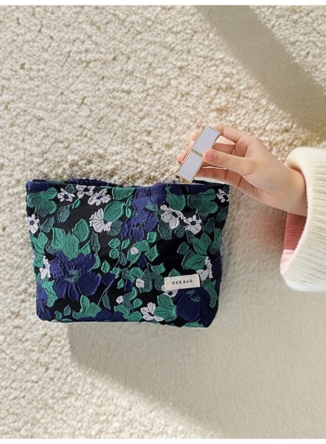 حقيبة مستحضرات تجميل مطبوعة بسحاب، تستخدم لتخزين مستحضرات التجميل ومنتجات العناية بالبشرة ولوازم الحمام وتخزين طلاء الأظافر وغيرها من مستلزمات التجميل، حقيبة سفر 26*18*5 سم - Image 5