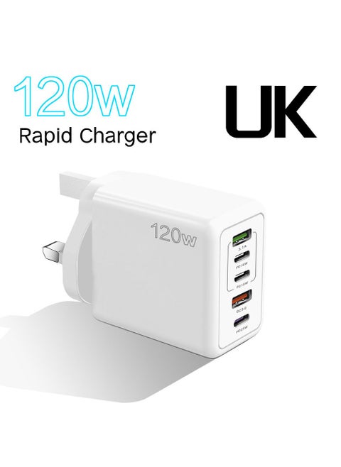 20W Multifunctional 5-Port Type-C Charger - Wall USB C PD Charger with Quick Charge 3.0 Charging Station Compatible with iPhone Pixel Samsung Huawei iPad Tablets and more 3PD+2USB