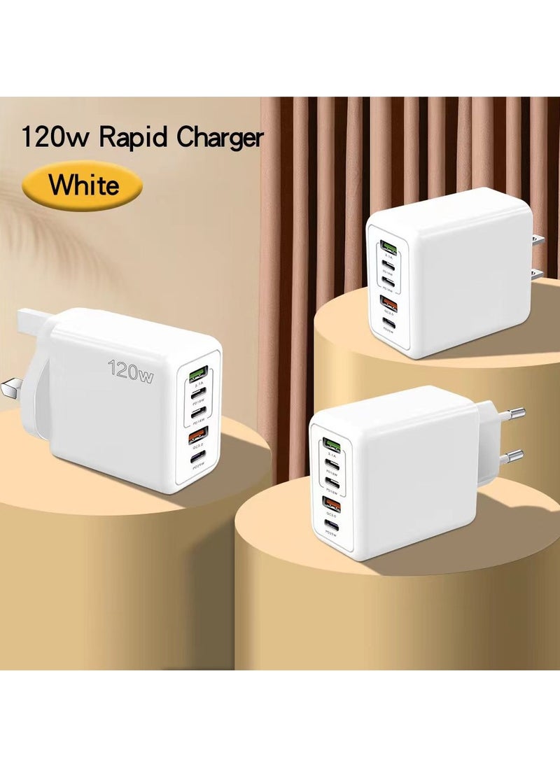 20W Multifunctional 5-Port Type-C Charger - Wall USB C PD Charger with Quick Charge 3.0 Charging Station Compatible with iPhone Pixel Samsung Huawei iPad Tablets and more 3PD+2USB