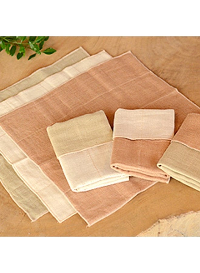 Nawrap Organic Cotton Mini Towel - 4 Ply - 10 x 10 in - Green x Ivory - Image 3