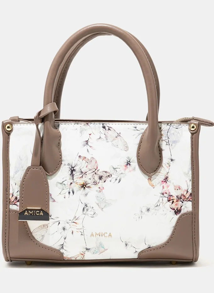 أميكا AMICA Fiori Medium Tote bag - White Floral