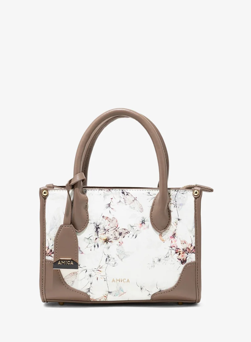 أميكا AMICA Fiori Medium Tote bag - White Floral