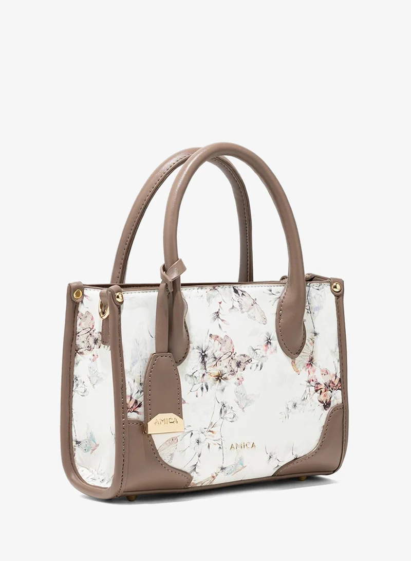 أميكا AMICA Fiori Medium Tote bag - White Floral