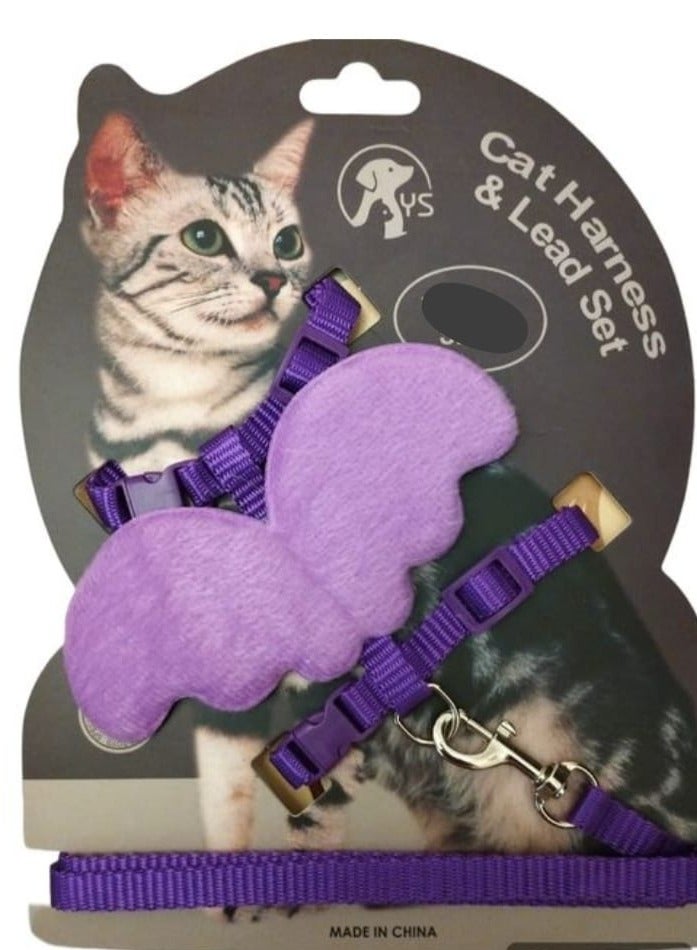 طوق ومقود سهل الاستخدام على شكل فراشة للقطط والجراء