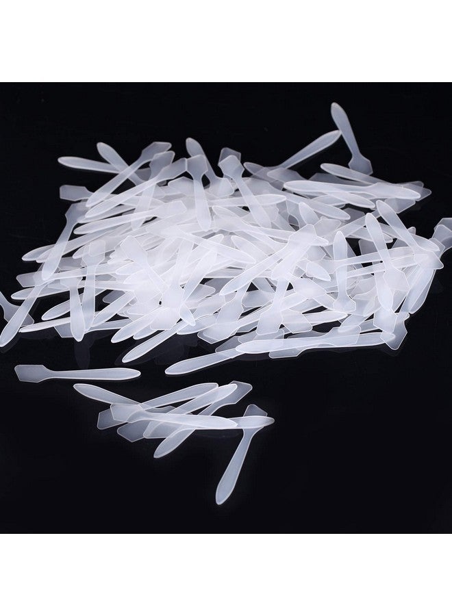 Senkary 200 Pack Cosmetic Makeup Spatulas Small 3.2 Inch Disposable Plastic Spatula Facial Skincare Face Mask Spatula (Translucent) - Image 5