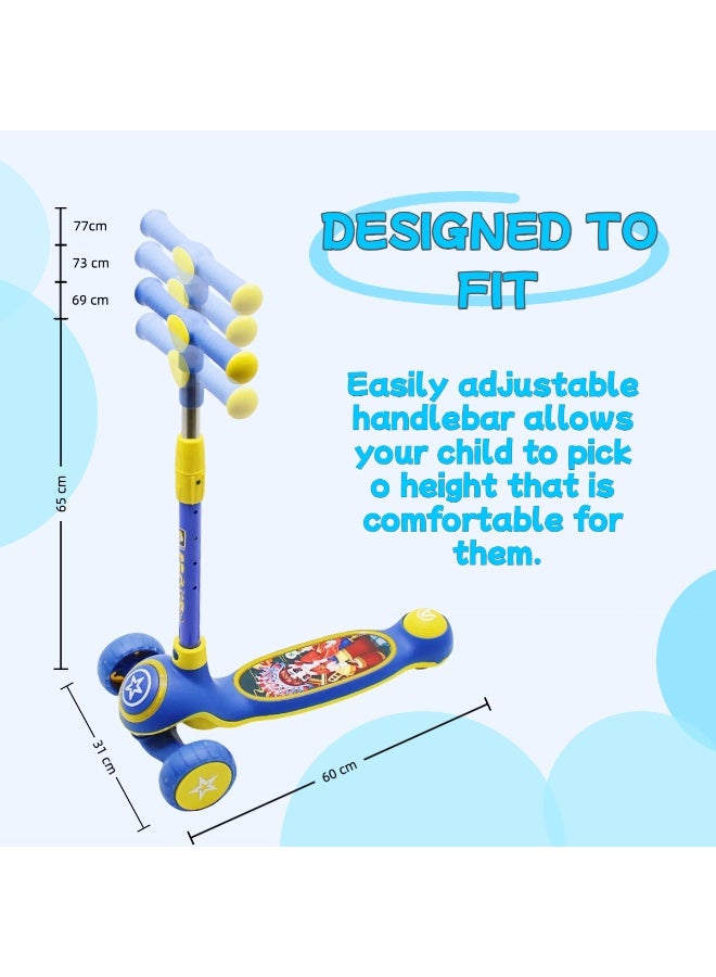 EASY FUTURE Kids Kick Scooter Foldable Design, Height-Adjustable Handle, LED Wheels, Rear Brake & Music for Ages 3-8 Including Full Protective Gear Set - Image 4