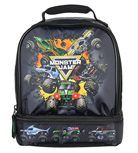 INTIMO Monster Jam Grave Digger Megalodon Pirates Curse Dual Compartment Lunch Box Bag 95 - Image 3