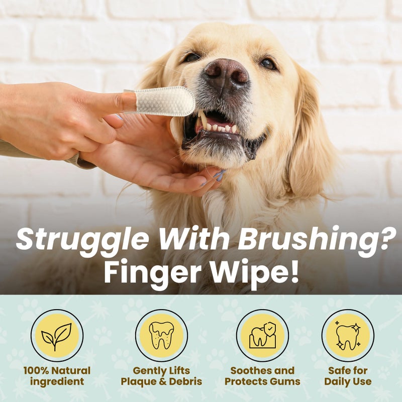 Cocopup Dog Teeth Cleaning Wipes Ear Nose Paws Fur Cleaner Pure Coconut Oil 1 Pack of 50 - Image 3