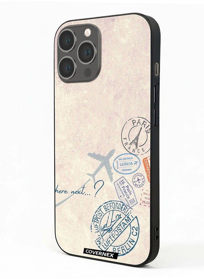 Covernex Apple iPhone 13 Pro Max Protective Case Cover Printed Featuring Paris And Aviation Stamp - Image 1