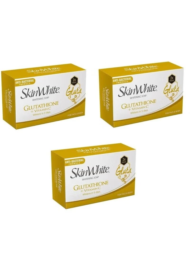 skin white Whitening Bath Soap Glutathione + Vitamin C 3 Pcs x 90g