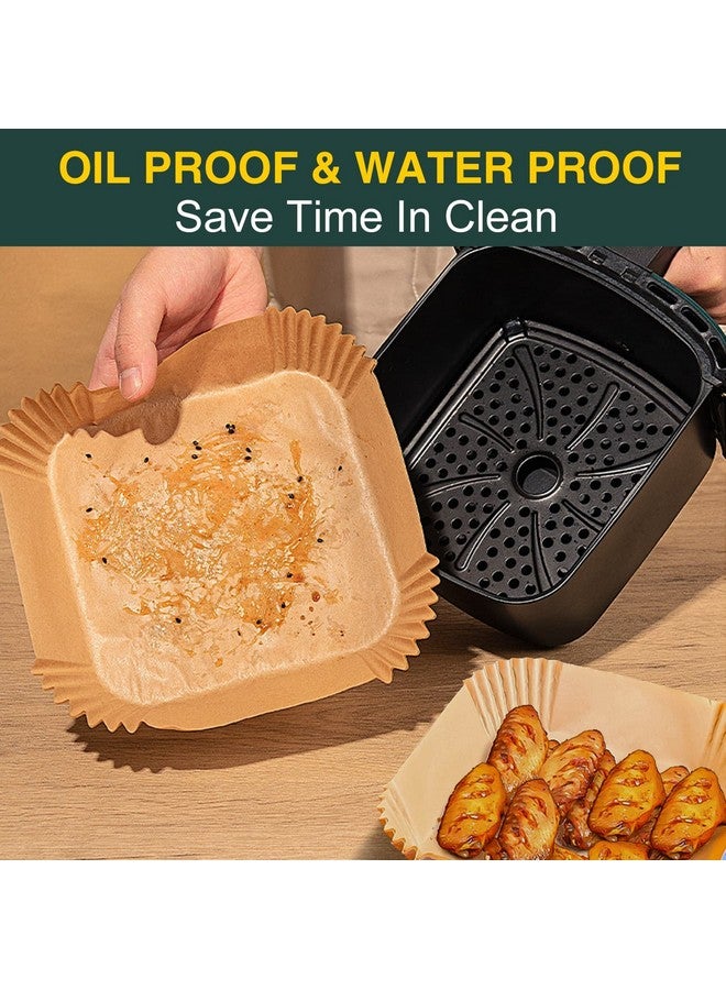 MUOOMU Air Fryer Disposable Paper Liners Square, Non-Stick Parchment, AirFryer Accessories for Baking Microwave Oven Frying Pan, Oil Proof, Water Proof (100PCS, 6.3inch) - Image 2