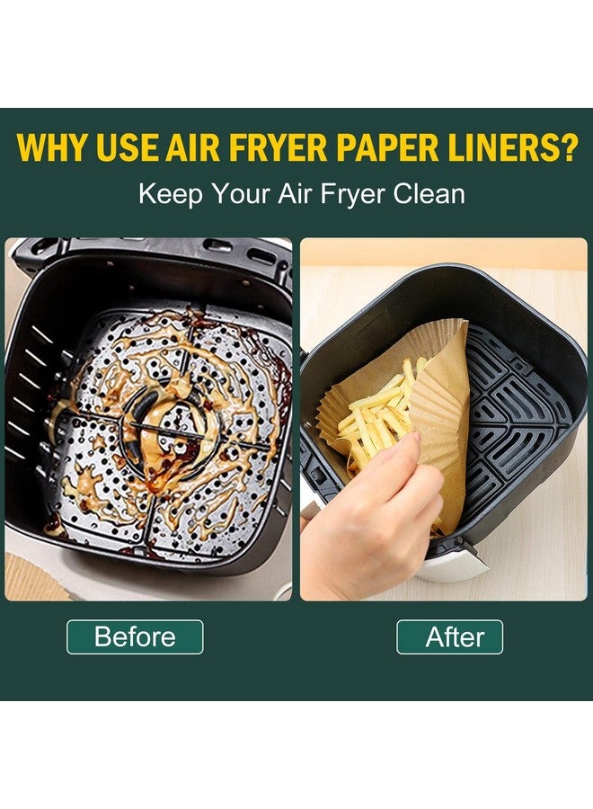 MUOOMU Air Fryer Disposable Paper Liners Square, Non-Stick Parchment, AirFryer Accessories for Baking Microwave Oven Frying Pan, Oil Proof, Water Proof (100PCS, 6.3inch) - Image 1