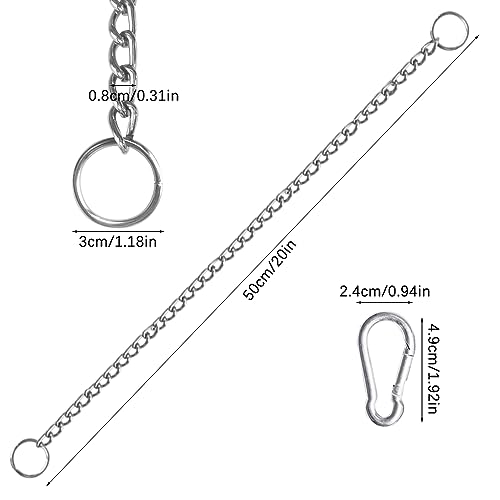 YuCool 2 Pack Chain Choke Collar for Dogs, Heavy Duty Metal Training Choke Collars, Alloy Steel Pet Training Collar(2.5mm;20 Inch) - Image 3