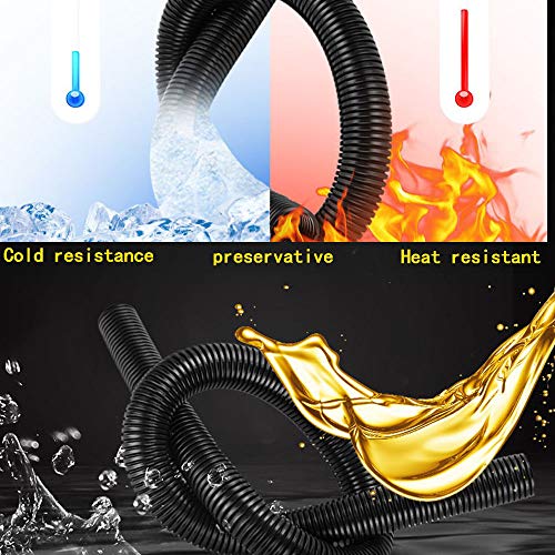 YXQ Split Wire Loom Black 25 Ft 3/4-inch ID Polyethylene Bellows Pipe Preservative Flexible Tube for Electric Conduit Liquid - Image 2