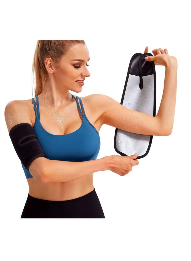 XUN Sweat Arm Band, Sweat Arm Shaping Band, Arm Trimmer for Women and Men, Fitness Running Sweat Slim Body Shaper for Weight Loss and Sports Workouts (2 Count) - Image 1