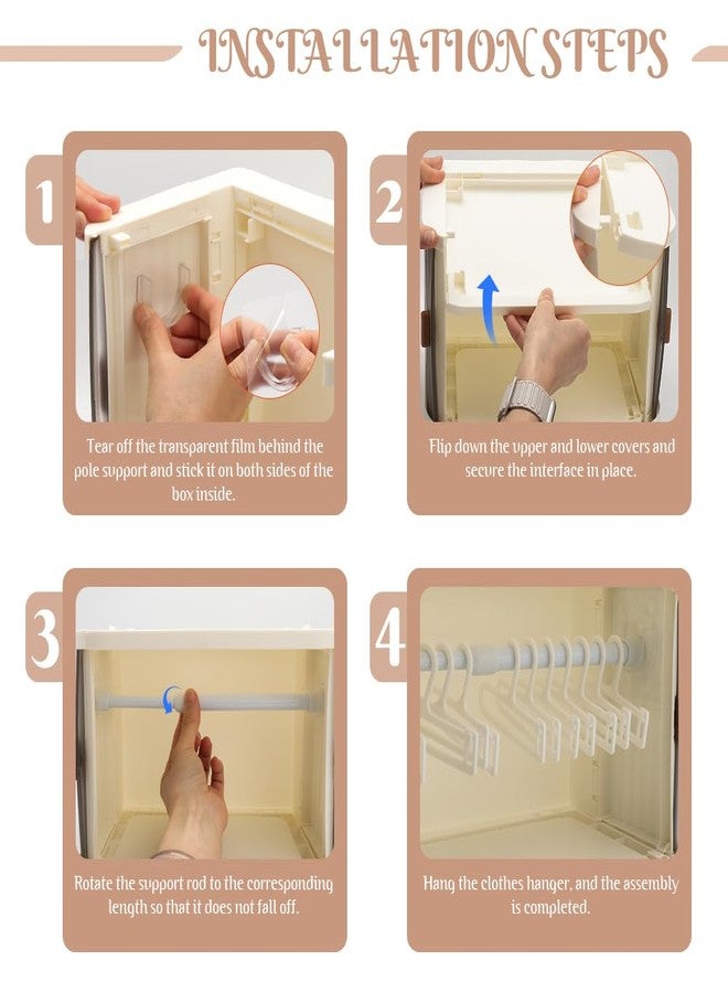 WALLFID Foldable Doll Clothes Organizer with 15 Hangers & Adjustable Rod, Dustproof Storage Box for 10-17cm Mini Dolls, Clothes, Outfits & Accessories, Portable Doll Closet for Display & Storage - Image 4