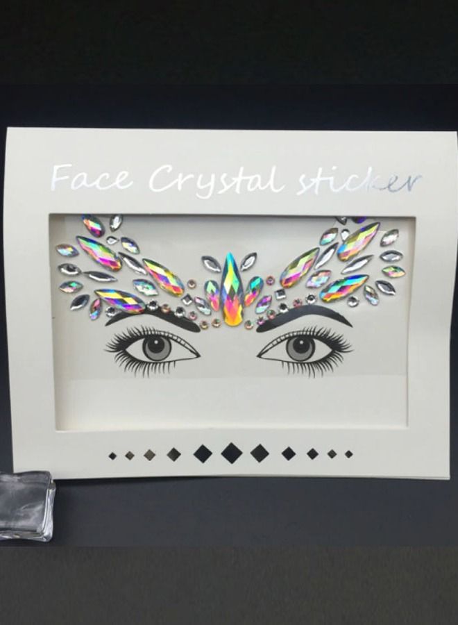 Luminous Mermaid Princess Face Gems Crystal Sticker - Image 1