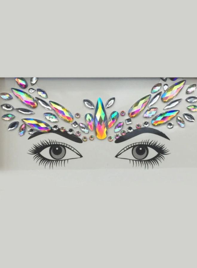 Luminous Mermaid Princess Face Gems Crystal Sticker - Image 2