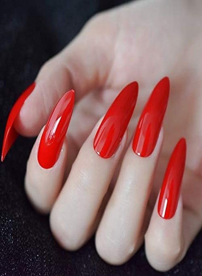 AORAEM Long Stiletto Sharp False Nails Natural Claw Full Cover Artificial Fake Nail Art Tip 500Pcs For Nail Salon,10 Sizes (Natural) - Image 5
