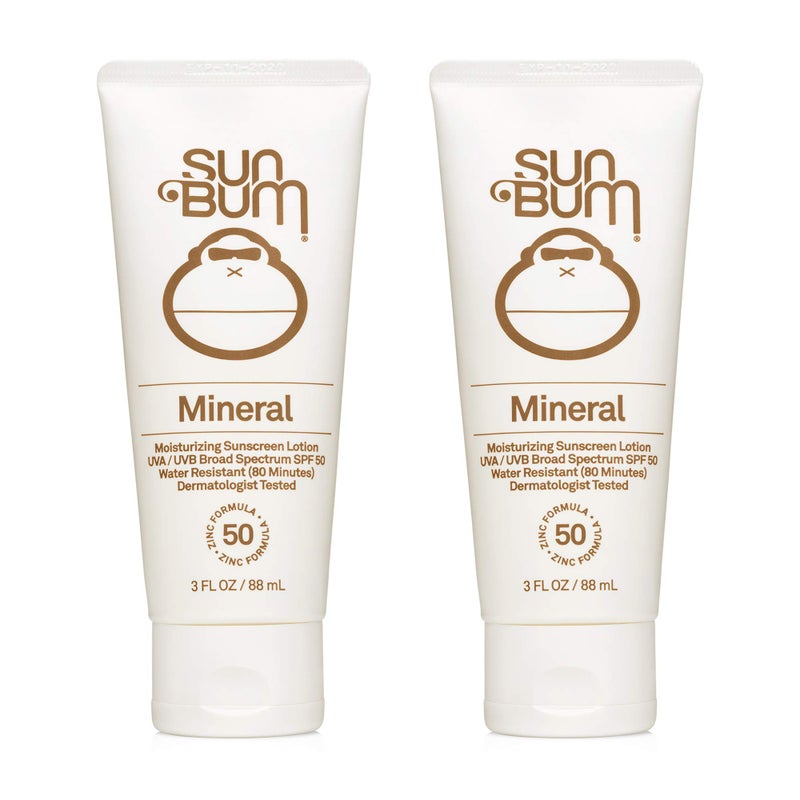 Sun Bum Mineral Spf 50 Sunscreen Lotion Vegan and Hawaii 104 Act Compliant (Octinoxate & Oxybenzone Free) Broad Spectrum Natural Sunscreen With UVA/UVB Protection 2 Pack - Image 1