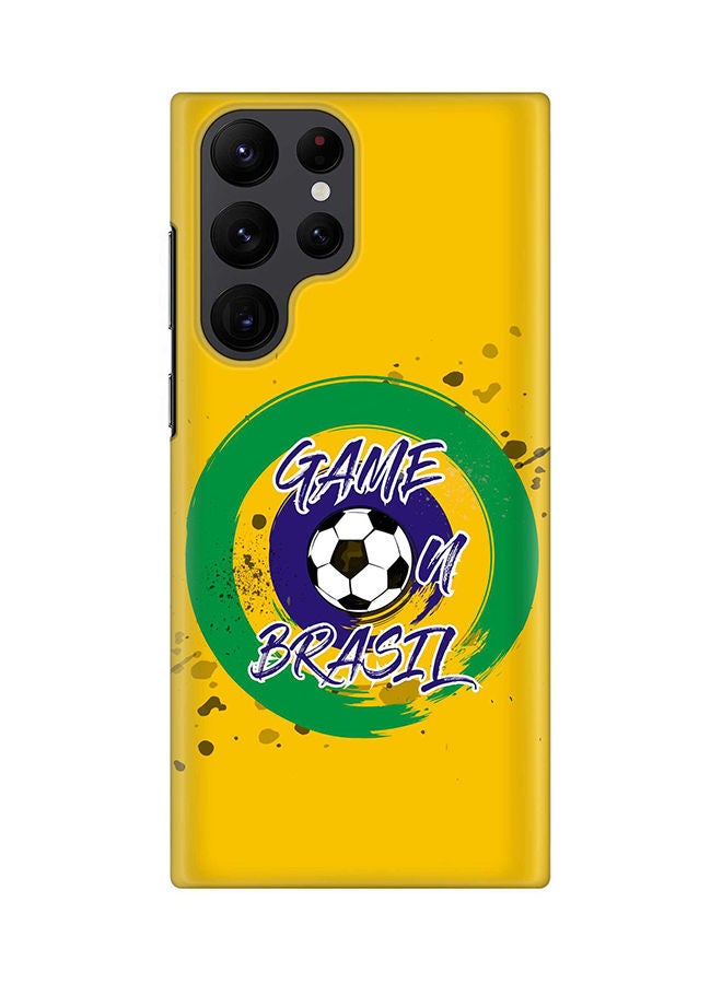Stylizedd Case for Samsung Galaxy S22 Ultra 5G Snap Case Slim Snap Classic Series Shield Matte Finish Print - Game on Brazil - Image 1