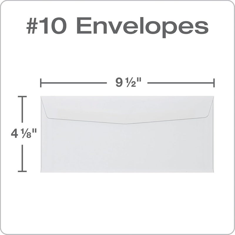 Quality Park #10 Gummed Business Envelopes, 4-1/8 x 9-1/2 Inch, White, 500 Count - Image 4
