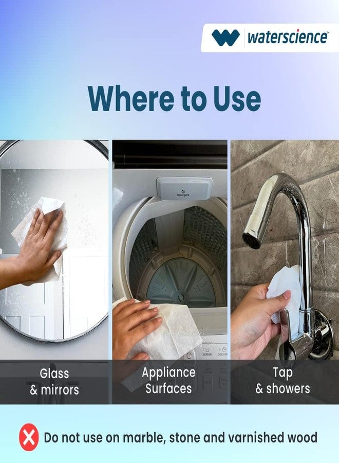 WaterScience (Pack of 10) Hard Water Wipes | Multi-Surface Wet Wipes for Kitchen and bathroom Showers, Taps, Tiles, Mirrors & Faucets | Easy Stubborn Stain Remover | Safe on Skin | Kills 99.9% Germs - Image 4